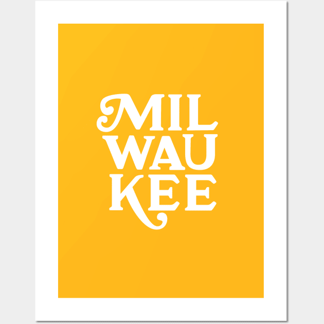 Vintage Milwaukee Lettering Wall Art by Super Creative